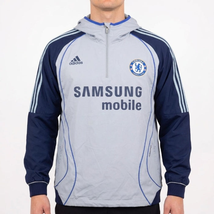 2006-07 Chelsea adidas 1/4 Zip Hooded Rain Jacket